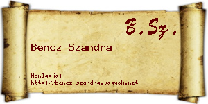 Bencz Szandra névjegykártya